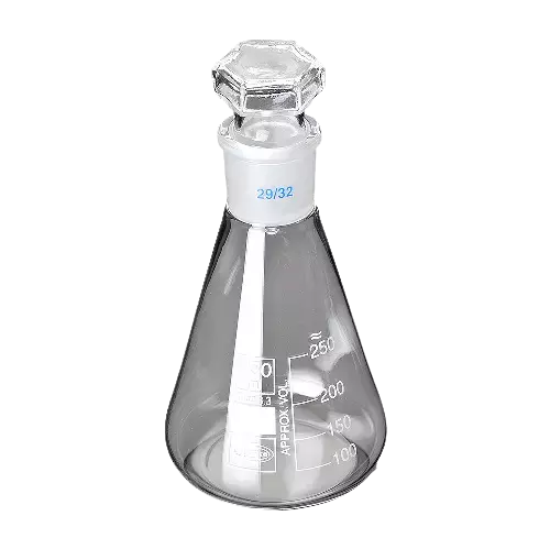 conical flask with glass cap